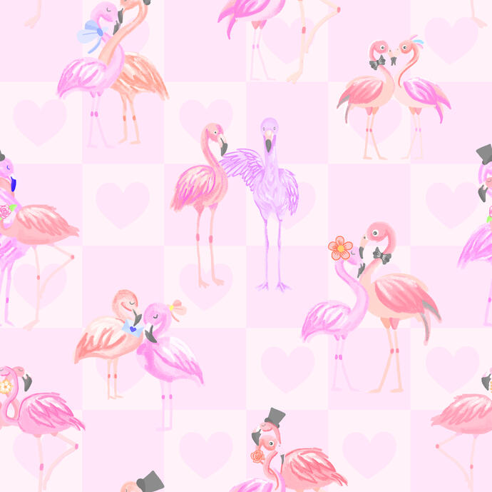 Flamingo in love - Pink