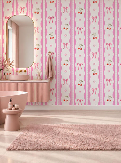 Ft. Bow Berry Flora in Bathroom Wall