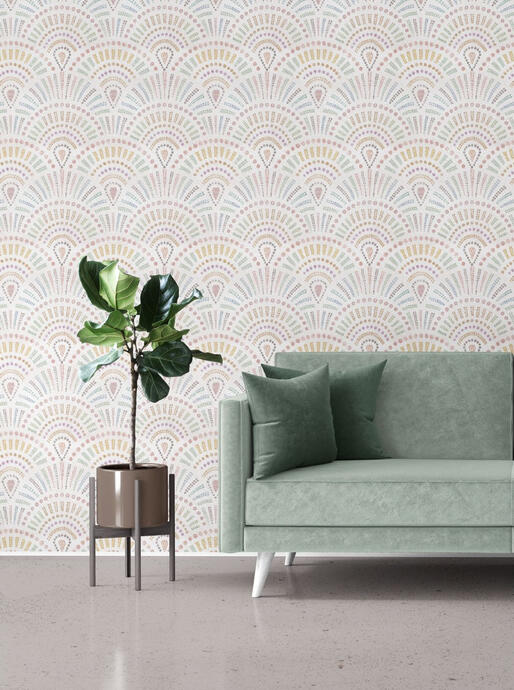 Ft Scallop Dreamy Dots In Living Room Wall